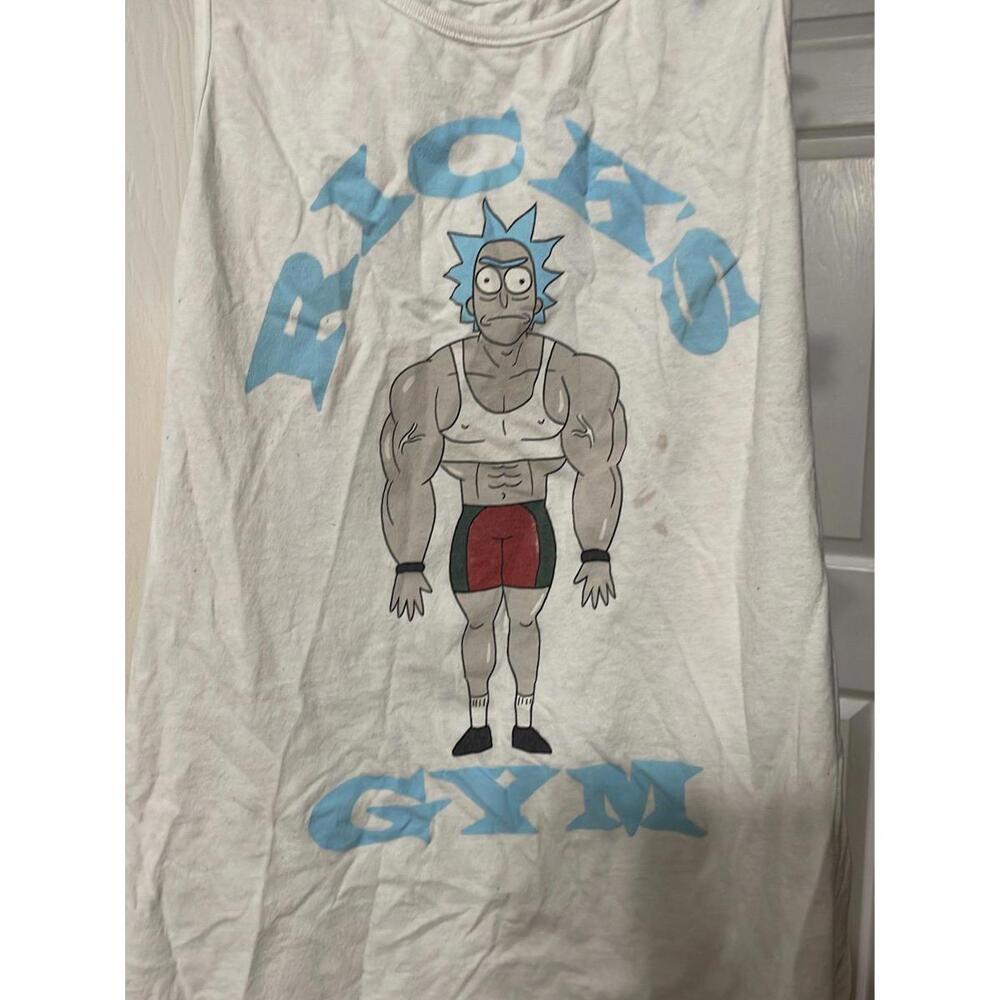 Rick and Morty workout tank top gym shirt small s beater muscle adult swim